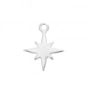 North Star pendant 11x13 mm for DIY jewelry creation Silver Tone x1|raw }}