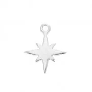 North Star pendant 11x13 mm for DIY jewelry creation Silver Tone x1