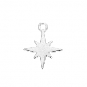 North Star pendant 11x13 mm for DIY jewelry creation Silver Tone x1