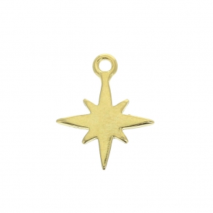 North Star pendant 11x13 mm for DIY jewelry creation fine Gold plated x1