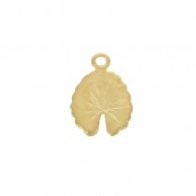Water-lily leaf pendant 9x13 mm for DIY jewelry creation Mat Fine gold plated x1