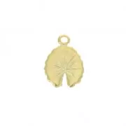 Water-lily leaf pendant 9x13 mm for DIY jewelry creation fine Gold plated x1