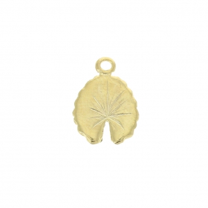 Water-lily leaf pendant 9x13 mm for DIY jewelry creation fine Gold plated x1
