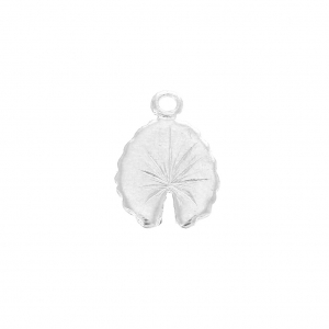 Water-lily leaf pendant 9x13 mm for DIY jewelry creation Silver Tone x1