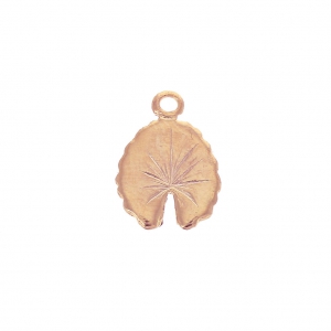 Water-lily leaf pendant 9x13 mm for DIY jewelry creation Rose Gold Tone x1