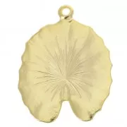 Water-lily leaf pendant 19x24 mm for DIY jewelry creation fine Gold plated x1