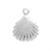 Shell charm/pendant for DIY jewelry creation 13x18 mm Silver Tone x1|raw }}