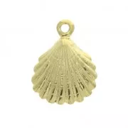 Shell charm/pendant for DIY jewelry creation 13x18 mm fine Gold plated x1