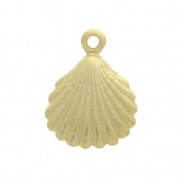 Shell charm/pendant for DIY jewelry creation 13x18mm Mat Fine gold plated x1|raw }}