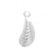Mussel charm/pendant for DIY jewelry creation 6x15 mm Silver Tone x1|raw }}