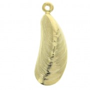 Mussel charm/pendant for DIY jewelry creation 9x26 mm fine Gold plated x1|raw }}