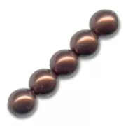 Pearly beads 4mm Brown x100