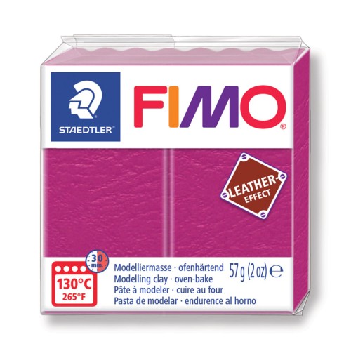Fimo Polymer Clay leather effect 57gr Purple (n°229)