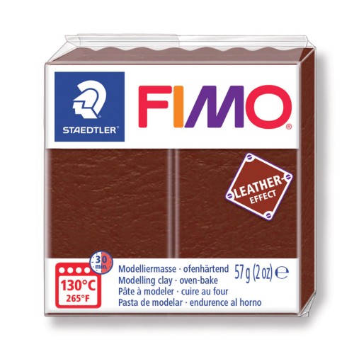 Fimo Polymer Clay leather effect 57gr Brown (n°779)