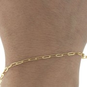 Rectangular striated 2.5 mm mesh chain Gold Tone x50 cm