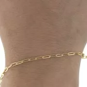 Rectangular striated 2.5 mm mesh chain Gold Tone x50 cm