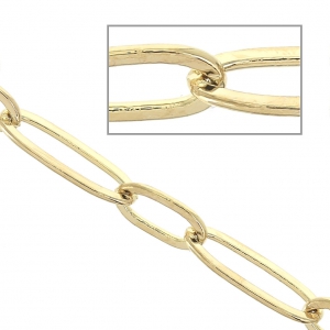6.2mm Cable rectangular mesh chain (1x1) - Gold Tone x50 cm