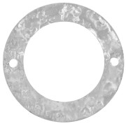 Mounting hammered round element for DIY beadweaving 21 mm 2 holes Rhodium Tone x1