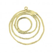 Pendant made of several irregular circles 30mm for DIY jewelry fine Gold plated x1|raw }}