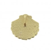 Brass shell pendant/charm 10x10 mm Mat Gold Tone x1