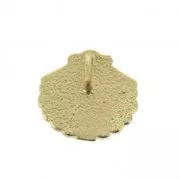 Brass shell pendant/charm 10x10 mm Mat Gold Tone x1