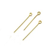 Eye pin 25x0.7mm soft gold color x50|raw }}