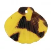 Shell pendant in cellulose acetate 21 mm Tortoise Shell Brown/Black x1
