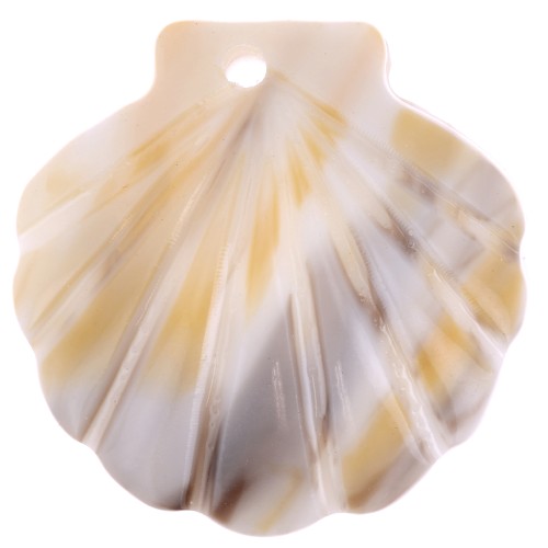 Shell pendant in cellulose acetate 19x18.5 mm effect Natural x1
