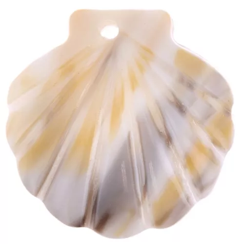 Shell pendant in cellulose acetate 19x18.5 mm effect Natural x1