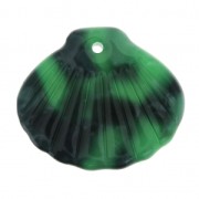 Shell pendant in cellulose acetate 21 mm Tortoise Shell Green/Black x1|raw }}