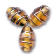 Copper-tone spiral olive 12x8mm Topaz|raw }}