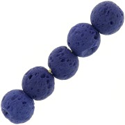 6 mm lava stone round dyed beads - Dark Blue x15|raw }}
