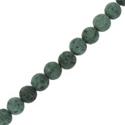 6 mm lava stone round dyed beads - Dark Green x15|raw }}
