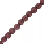 6 mm lava stone round dyed beads - Dark Red x15