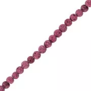 4.5mm lava stone round dyed beads - Raspberry Pink x20