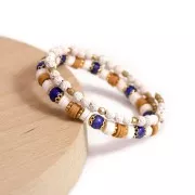 6 mm lava stone round dyed beads - White x20