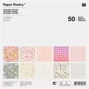 Set of 50 sheets of Paper Poetry origami paper Crafted Nature x1