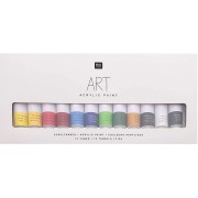 Set of 12 acrylic paints of 12 ml - Art by Rico Design - Basic Colors|raw }}