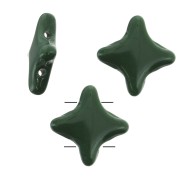 Star Beads glass beads by Perles & Co 11x11 mm Opaque Fir Green x30