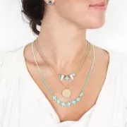 Star Beads glass beads by Perles & Co 11x11 mm Opaque Fir Green Bronze x30