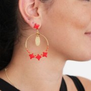 Star Beads glass beads by Perles & Co 11x11 mm Opaque Fir Green Picasso x30