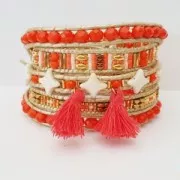 Star Beads glass beads by Perles & Co 11x11 mm Opaque Fir Green Picasso x30