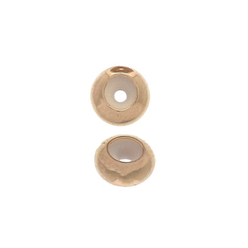 Brass stopper bead 3.1x5.7 mm with a 1.2 mm hole Rose Gold x1