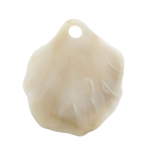 Shell pendant in cellulose acetate 14x17mm Natural effect Beige/Brown x1