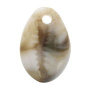 Cauri Shell pendant in cellulose acetate 12x18 mm Beige / Brown x1|raw }}