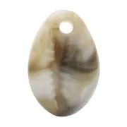 Cauri Shell pendant in cellulose acetate 12x18 mm Beige / Brown x1