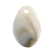 Cauri Shell pendant in cellulose acetate 12x18 mm Beige / Brown x1