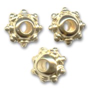 Gold spacer beads fine Gold plated 10x6mm x5