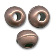 Metal beads Big holes old copper tone 9mm x5|raw }}