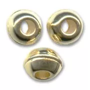Metal beads Big holes fine Gold plated 9mm x5
